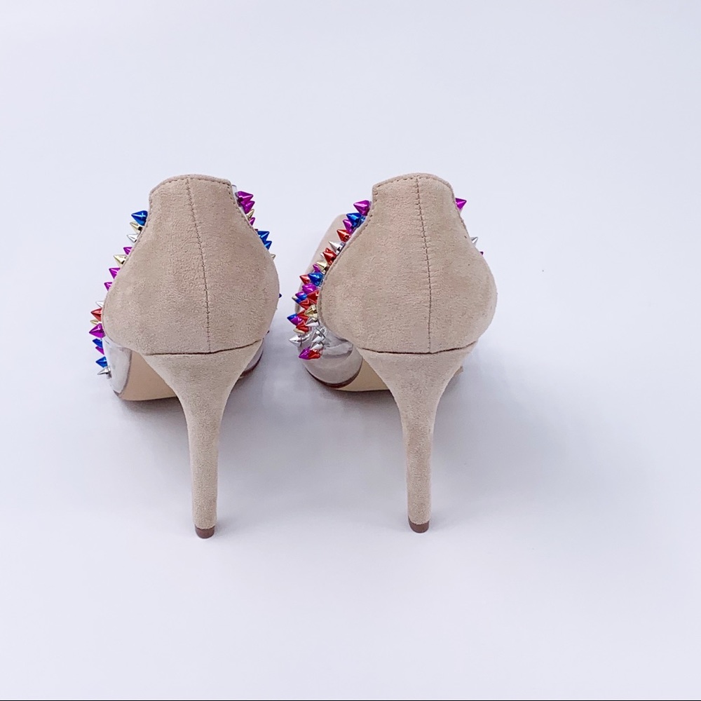 Nude Women’s faux suede pumps stiletto heels - Picture 7 of 8